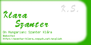 klara szanter business card